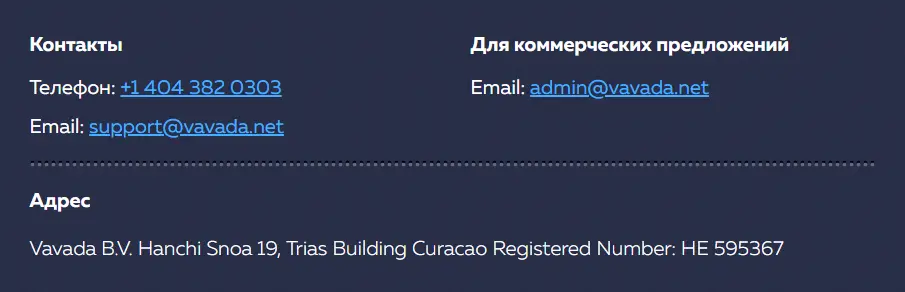 Вавада техподдержка